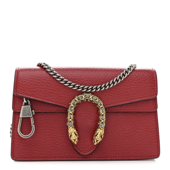 BNIB!!! Rare!!! Gucci Calfskin Super Mini Dionysus Shoulder Bag Hibiscus Red - Picture 9 of 16